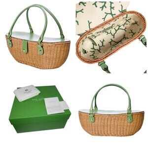 RARE New With Tags Kate Spade Spring 2005 Collection Wicker Bag & Bos